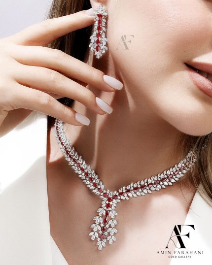 گوشواره سرویس رژ قرمز